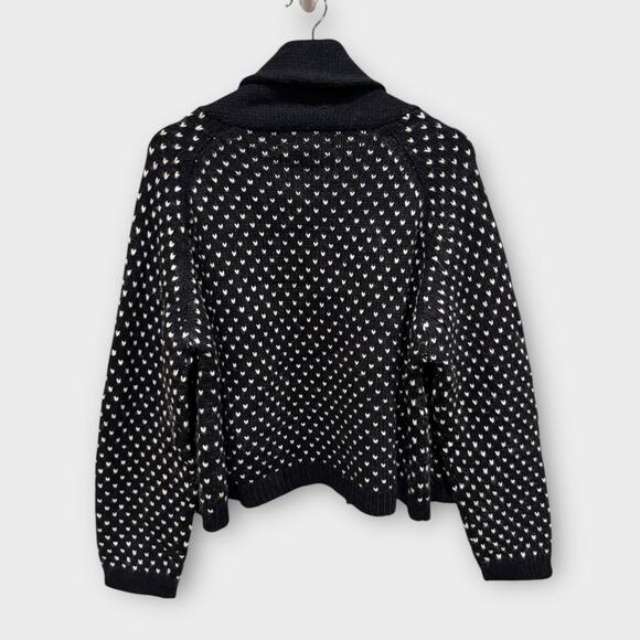 THE GREAT. Black and White Patterned Cardigan - Picture 5 of 11